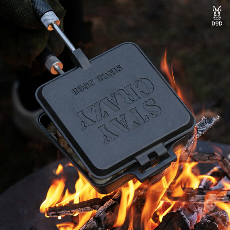 【ふるさと納税】【DOD】 アイアンうさサンドメーカー（ US1-913-BK ） 【 DOD サンドメーカー 鋳鉄 蓄熱性 スキレット使い フライパン使い 熱さ長時間キープ キャンプ アウトドア 送料無料 】