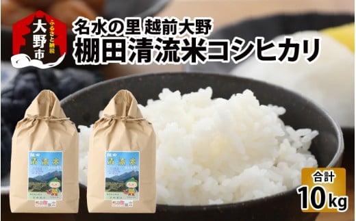 【令和7年産】名水の里越前大野の棚田清流米コシヒカリ5kg×2袋 減農薬 減化学肥料