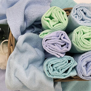 ＜フェイス10枚組＞いろいろカラーの薄手フェイスタオル(34×84cm)BL-F10