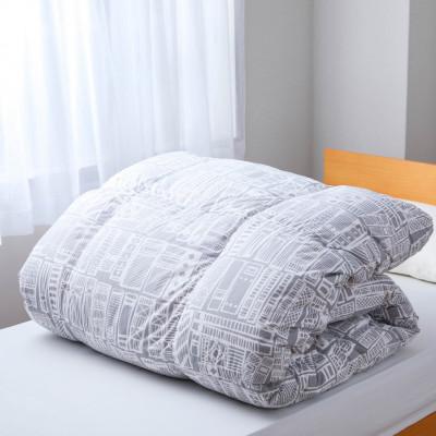 ふるさと納税 北杜市 リサイクル羽毛掛布団　リサイクル羽毛ダウン90%使用　羽毛量1.6kg　ダブルサイズ　柄グレー系色 |  | 01