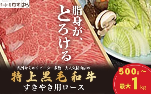低温でも脂身がとろける梼原町産特上黒毛和牛　すき焼き用（1kg）【GA06】牛肉 すき焼き すき焼き肉 国産 高知県産 冷凍便