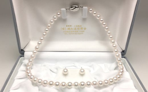 真珠 アクセサリー パール ネックレス ピアス セット ジュエリー シルバー Pt900 三重県 伊勢志摩 志摩 志摩市 人気 アコヤ真珠 母の日 入学式 卒業式 結婚式 冠婚葬祭 / 老舗の真珠専門店・高品質アコヤ真珠ネックレスセット7.0～7.5ミリ (ピアスセット)