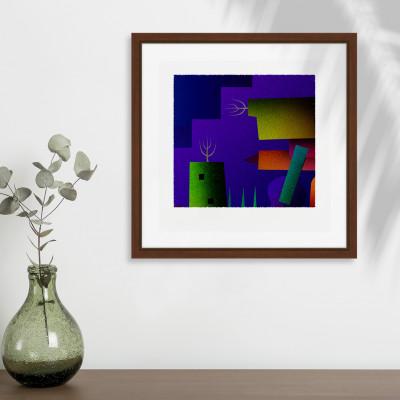 ふるさと納税 綾部市 街と木 [しかくいえ]24【絵画】 額装サイズ266mmx266mm |  | 03