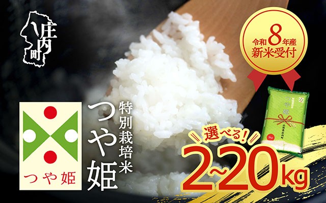 
                  【新米受付】令和8年産 特別栽培米 つや姫 選べる内容量！ 2kg / 5kg / 6kg / 10kg / 15kg / 20kg 2026年産 ブランド米 米 国産 山形 庄内平野 コシヒカリの原点、亀の尾発祥の地 庄内 先行受付 予約【R8.10月以降発送開始/入金期限：2026年9月15日】
                