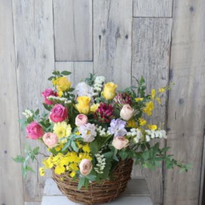 ふるさと納税 筑西市 【毎月定期便】季節のお花のアレンジメントLサイズ〜届いてそのまま飾れるフラワーアレンジ全12回 |  | 03