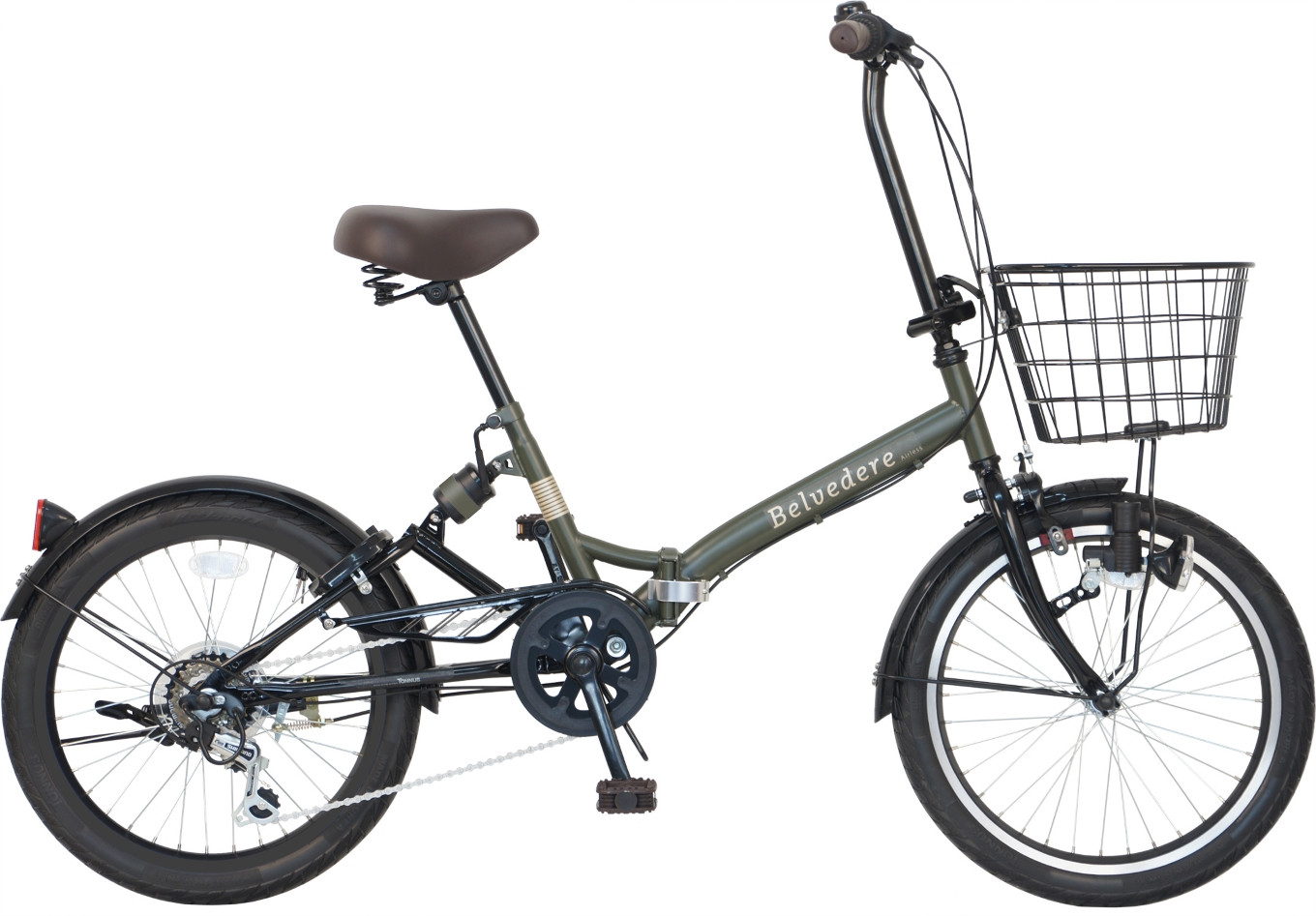 
パンクしない折り畳み自転車２０インチ６段変速Ｒサス付
