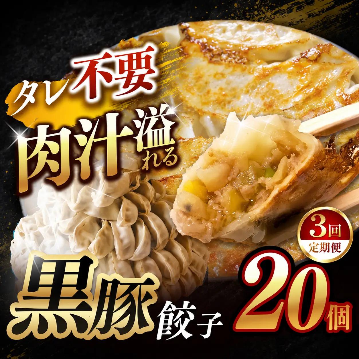 【定期便3回】黒豚餃子 20個