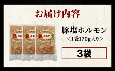 【久上 工藤商店】味付け豚ホルモン（塩）200g　3袋セット