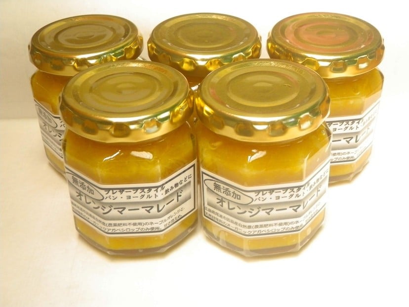 
            自然農ネーブルオレンジとアガベシロップのマーマレード　136g×5瓶
          