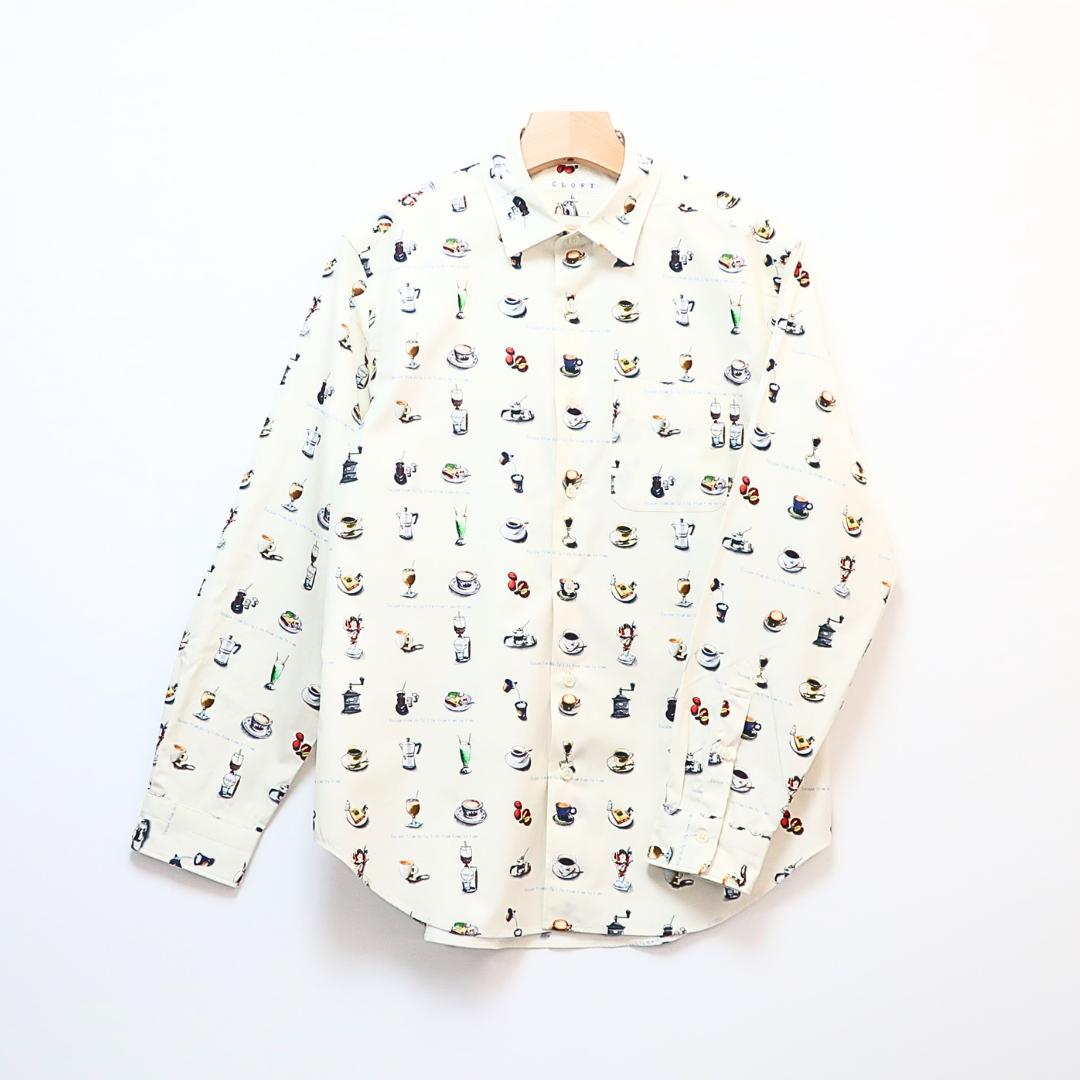 
            CLOFT 綿100％長袖オリジナルプリントシャツ”憩い”喫茶店柄（C/#11オフホワイト） XL 長袖 シャツ プリントシャツ ホワイト 白 オフホワイト デザイン おしゃれ 個性 上質 プレミアム こだわり ギフト プレゼント 贈り物 東京 新宿 0139-020-S07-3
          