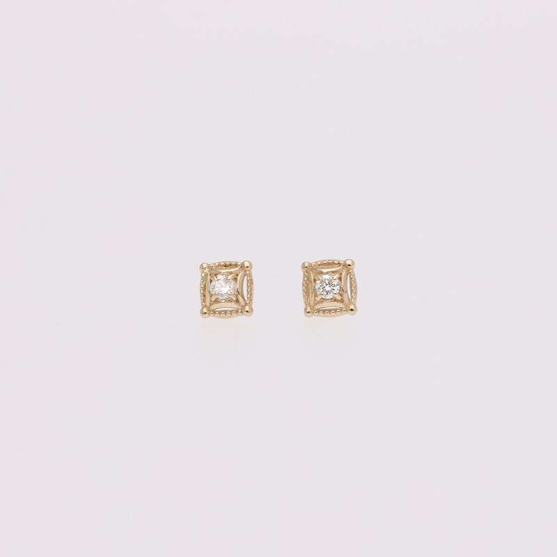 
            AQ-280　LB-36　KeriA K10　ラボグロウン　ダイヤモンド　ピアス　アクセサリー　ジュエリー　プレゼント　　スタッド　シンプル　スクエア　クラシック
          