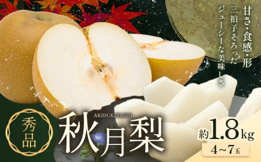 梨 秀品 秋月梨 約1.8kg（4～7玉） 日本フルーツ《8月下旬-9月末頃出荷》熊本県 荒尾市 なし 梨 果物 フルーツ デザート ギフト ご贈答