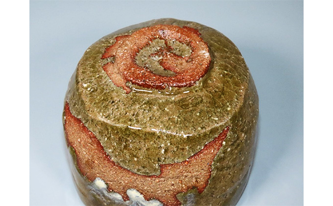 虫明焼 荒土流し釉茶碗（黒井千左 作）