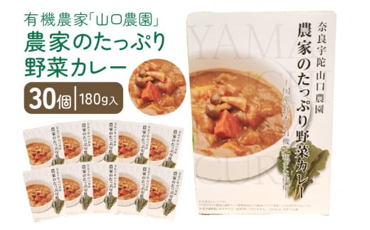 
農家のたっぷり野菜カレー　３０個／　有機野菜　オーガニック　伝統野菜　レトルトカレー　奈良県　宇陀市
