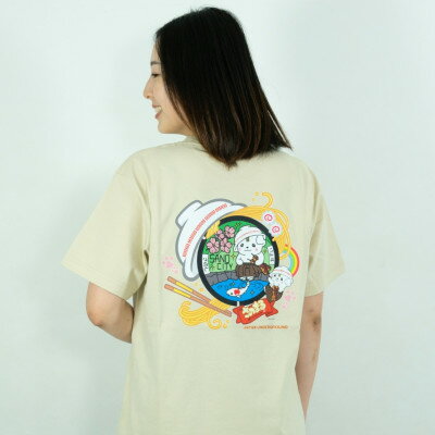 【ふるさと納税】佐野市 マンホールTシャツ(さのまる)サンドベージュ Sサイズ【1534683】