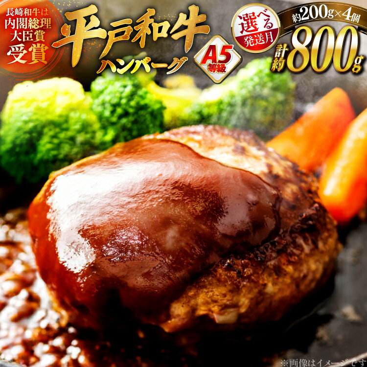 【ふるさと納税】 ハンバーグ 牛肉 A5ランク 平戸牛 和牛 ハンバーグ 200g 4個 [萩原食肉産業 長崎県 平戸市 hr42bgy410015] ハンバーグソース 和牛 平戸 牛肉