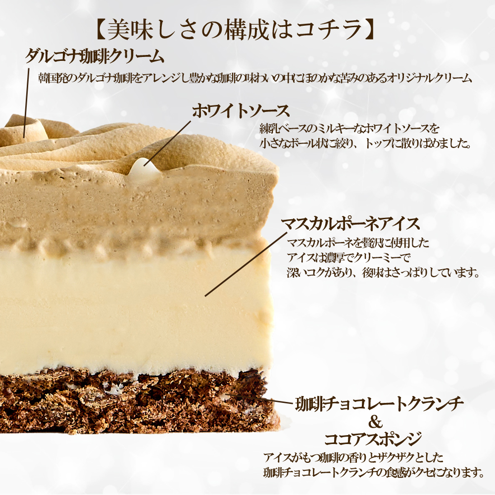 クリスマス アイスケーキ ダルゴナ珈琲 5号