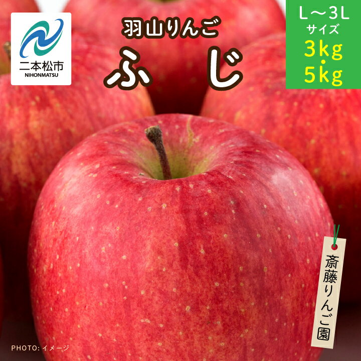 【ふるさと納税】 ＼選べる容量！／《2025年11月下旬以降順次》羽山のりんご　ふじL〜3Lサイズ3kg〜5kg りんご リンゴ 果物 フルーツ 羽山りんご 3kg 5kg ふじ 人気 くだもの おすすめ お中元 お歳暮 ギフト 二本松市 ふくしま 福島県 送料無料 【斎藤りんご園】