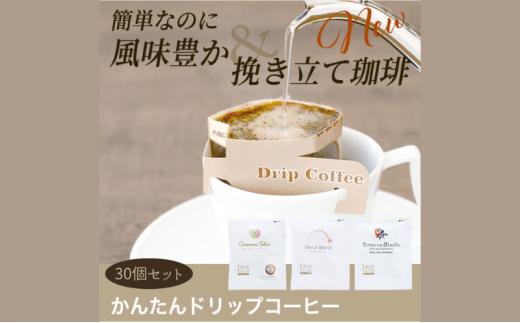 [№5258-7940]かんたんドリップコーヒー30個セット デカフェブレンド10個/アマレッツァ・フェリーチェブレンド10個/ビターなモカ10個