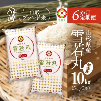 ふるさと納税 庄内町 【6か月定期便】山形米 雪若丸無洗米 10kg【7月中旬発送】