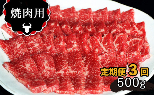 
【定期便3回】 肥後の あか牛 焼肉用 500g
