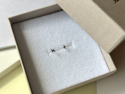 Pt900 カミナリモチーフピアス（PE8225）