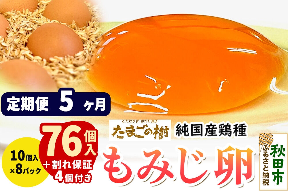 
                  《定期便5ヶ月》 たまごの樹 純国産鶏種 卵『もみじ』76個+割れ保証4個付き（10個入×8パック） [たまご タマゴ 玉子 鶏卵 まとめ買い オムレツ 卵かけご飯 朝食 料理 美味しい 瀧田養鶏場]
                