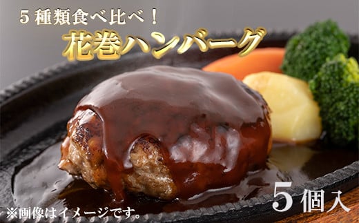花巻ハンバーグセット（シングル5個入）5種詰め合わせ 【761】