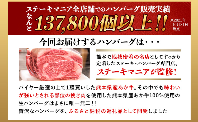 ステーキマニア監修 熊本県産 あか牛 100% 生ハンバーグ 140g× 39個 3セット 《2026年1月中旬-3月末頃出荷》熊本県産あか牛 冷凍 ハンバーグ---ng_faknha3_bc13_r