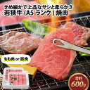 【ふるさと納税】若狭牛 (A5ランク) 焼肉 合計600g（300g×2パック） / 牛肉 A5ランク 焼肉 お取り寄せ 黒毛和種 もも肉 肩肉 冷凍 2パック 小分け 送料無料 [B-022010]