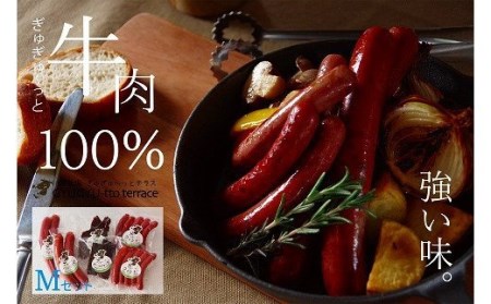 ぎゅぎゅ～っとテラスセット（M） 3種6品 川瀬牧場 | 牛肉 ソーセージ ウインナー ビーフジャーキー セット ポトフ 100%牛肉使用 おつまみ 詰合せ 詰め合わせ 肉ギフト 北海道 津別町 送料無料	