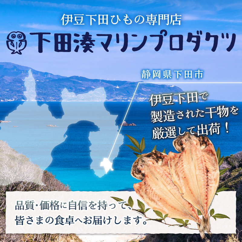<下田湊マリンプロダクツ><規格品　下田加工>【特上】真あじ干物 　12枚入