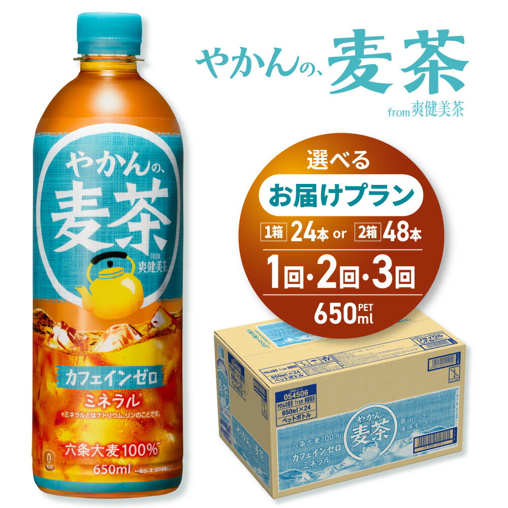 【ふるさと納税】 やかんの麦茶 爽健美茶 【 選べる 本数 お届け回数 】 650ml PET 24本 48本 定期便 単品 2ヶ月 3ヶ月 72本 96本 144本 麦茶 カフェインゼロ ペットボトル ソフトドリンク 飲料 お茶 水分補給 コカ・コーラ 北海道 札幌市