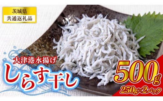 大津港水揚げしらす干し 500g(250g×2パック) (茨城県共通返礼品:北茨城市) 冷凍  小分け パック 少量 水揚げ ごはん ご飯 丼 海鮮 魚 名物 グルメ 茨城県 魚介類 ちりめん シラス しらす じゃこ サラダ ふるさと納税 人気 料理（BC005）