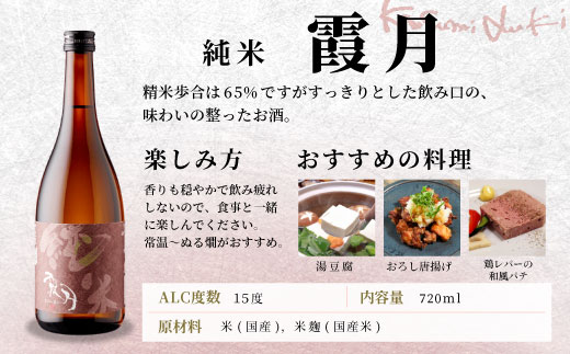 蓬莱泉 ほうらいせん 「霞月」 純米 720ml 15％ 関谷醸造 お酒 日本酒 酒 純米酒 コメ 米 お米 アルコール おすすめ お取り寄せ プレゼント 贈答 贈り物 ご自宅用 宅飲み 愛知県 設楽