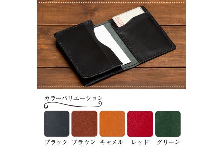 a510-04 ＜レッド＞本革ハンドメイド！5色から選べるカードケース付き通しマチの名刺ケース！メンズレディース問わず使いやすい日本製のポケット付き名刺入れ【皮革工房凜】