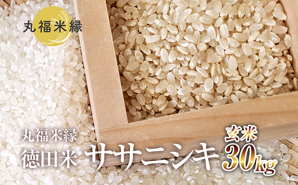 素材の味を引き立てるカラダにやさしいお米　徳田米　ササニシキ玄米　30kg