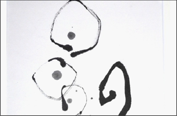 福岡市ゆかりの墨象作品《光種》原画（A3額装）／「風と街と、心のかたち」シリーズより