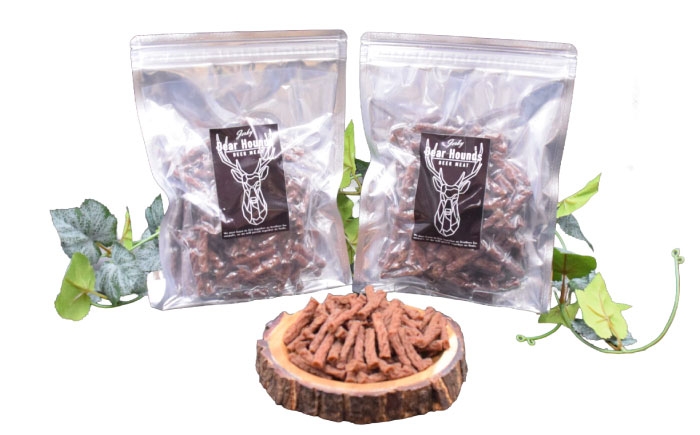 
                  愛犬・愛猫用おやつ 蝦夷鹿 スティック ジャーキー 計400g（200g×2個） | ペットフード ペット用 ジャーキー ドッグフード おやつ | Dear Hounds [BOAE025]
                