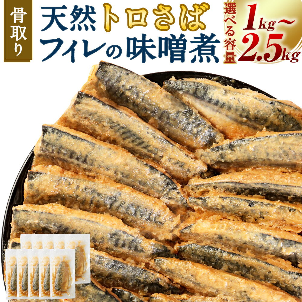 【ふるさと納税】〈選べる 容量 / 配送月 〉 骨取り 天然トロさばフィレの味噌煮 ( 通常 10切・15切・25切 / 数量限定 魚の端材付 15切・25切 ) | 8000円 〜 15000円 8000円 〜 1万5000円 1切 約100g 個包装 鯖 サバ さば 味噌煮 さば味噌 簡単 小分け 冷凍 海産物 切り身