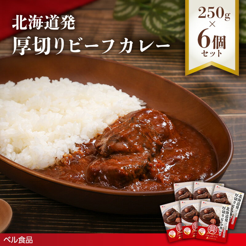 【ふるさと納税】北海道発厚切りビーフカレー 250g 6個セット( ふるさと納税 レトルト カレー ベル食品 北海道 遠軽町 ) en01-00237