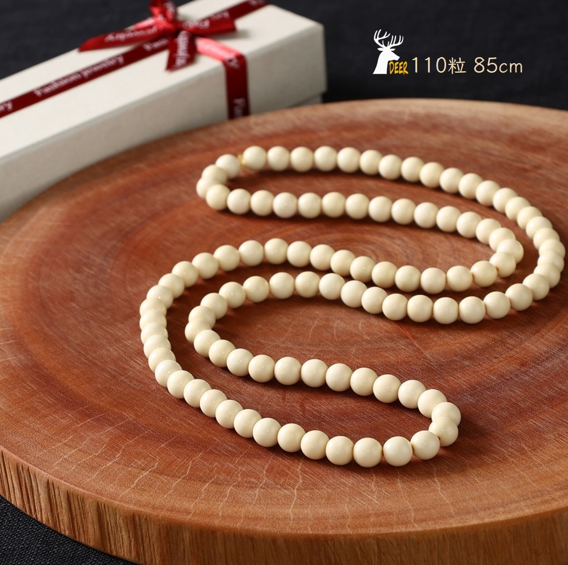 鹿角ネックレス ロング　60粒48cm_イメージ2