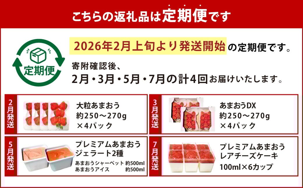 【予約受付・4回定期便】あまおう大好き定期便