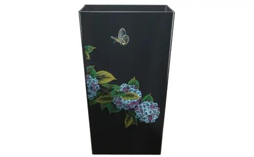 蒔絵調 ダストボックス M角 6.7L 紫陽花ブラック タツクラフト 【Tk141】【ttcf922-maki-abl-6d7】