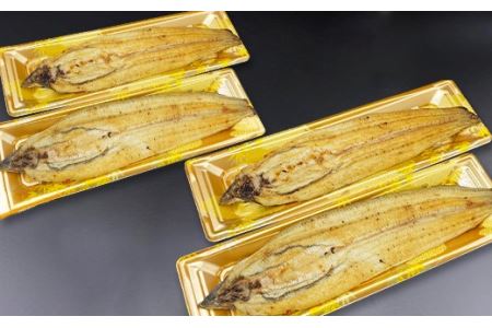 でかい！！計800ｇ以上！！焼きたて冷蔵直送便♪【九州産うなぎの特選白焼き4尾】YS0006