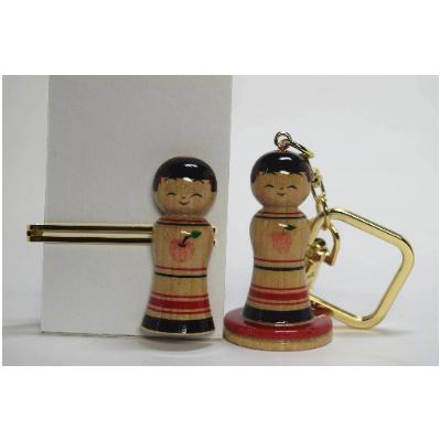 ふるさと納税 黒石市 「こけス」ネクタイピン&amp;キーホルダー(赤りんご)