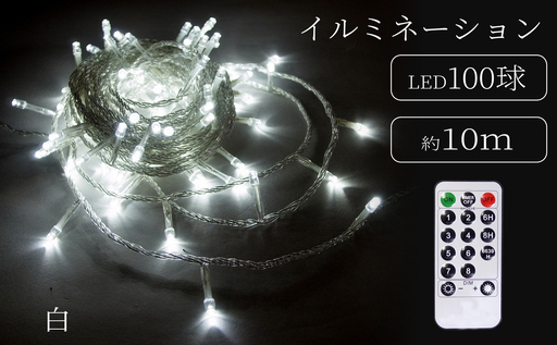 シャインライト100球 アダプター付 【シルバーコード】 ADC100 (カラー：白色)_0249-002-T07-1