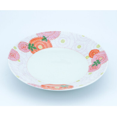 有田焼菊花尽くし 7寸丸盛器【まるぶん】食器 器 うつわ 手描き 21cm A15-278_イメージ4