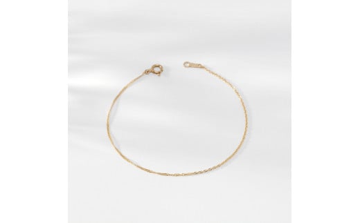 【K10イエローゴールド チェーンブレスレット】上品なスクリューチェーン 手元を繊細に美しくみせる 長さ17cm　SB1010-K10