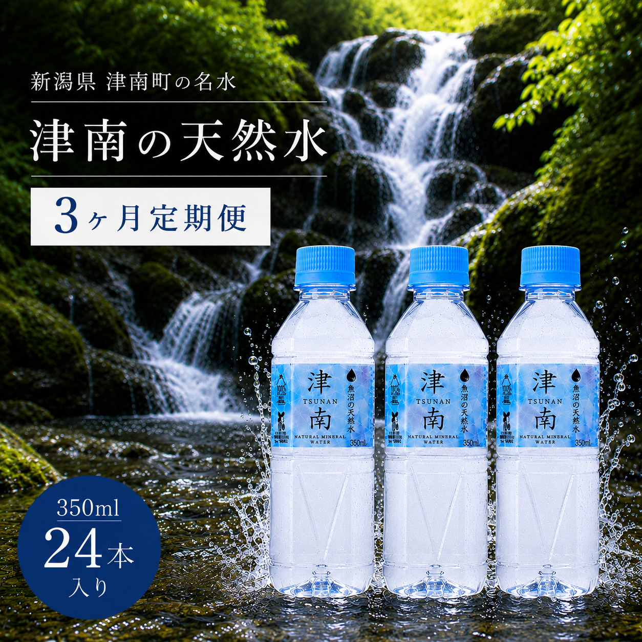 【3ヶ月定期便】水 350ml × 24本 津南の天然水 129404-030-x3
